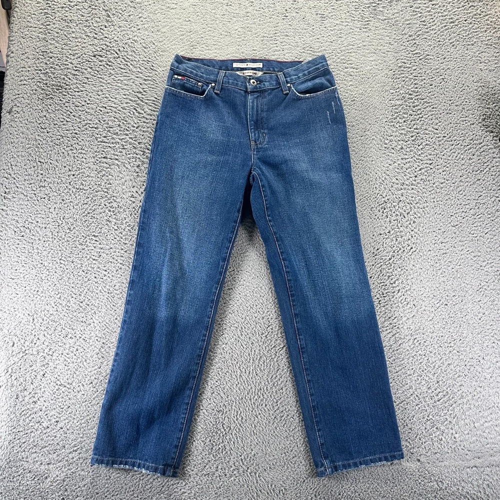 Tommy Hilfiger Jeans Womens 6 Blue Cotton Denim Boyfriend Straight Leg Workwear